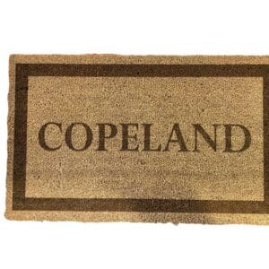 Door Mat with with Copeland printed on it