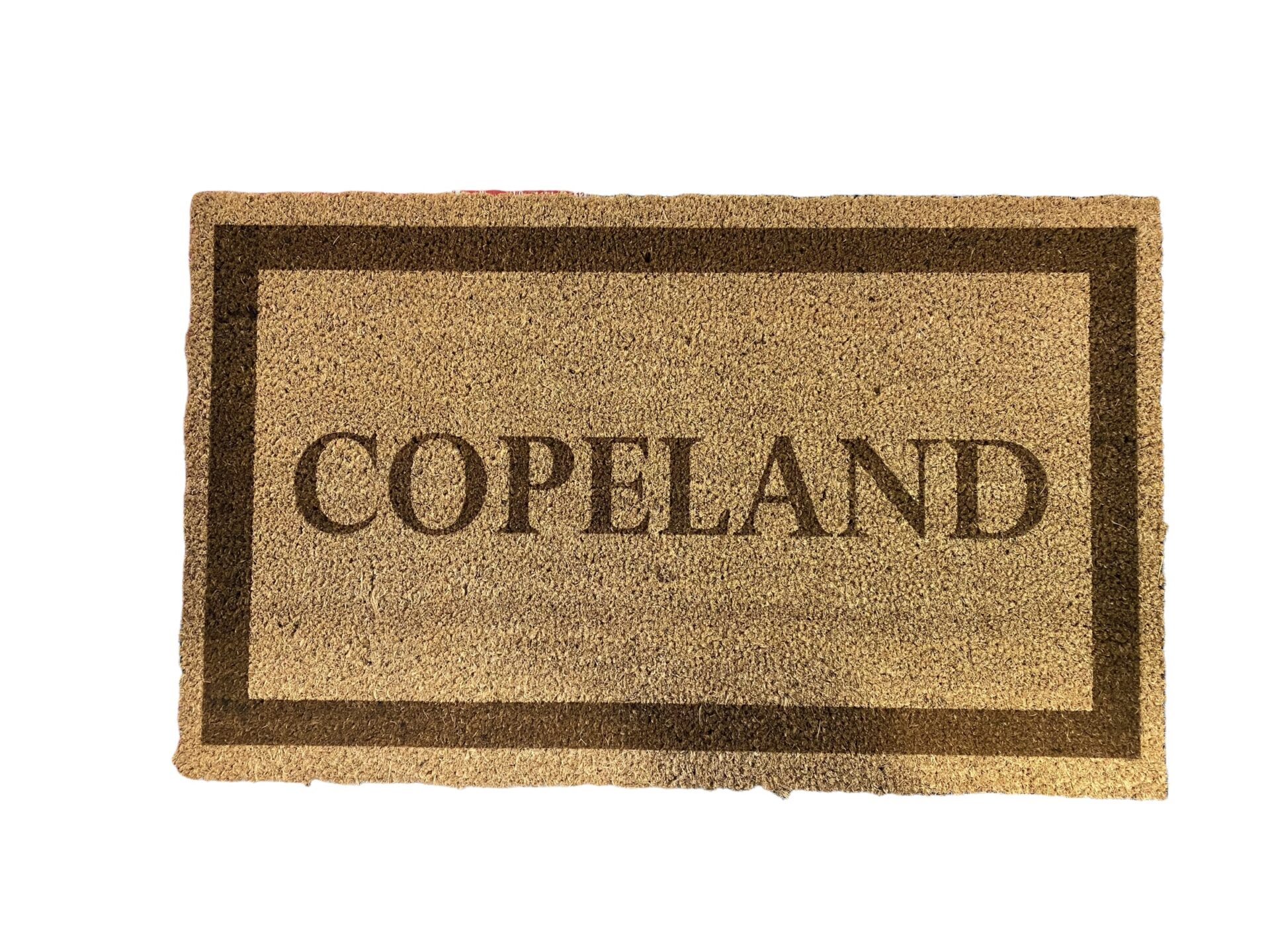 Door Mat with with Copeland printed on it